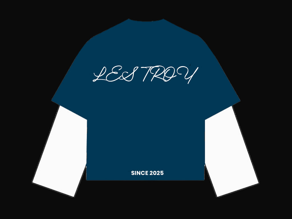 LES TROY “ÇA NE FINIT JAMAIS” Heavyweight Long Sleeve – DARK BLUE