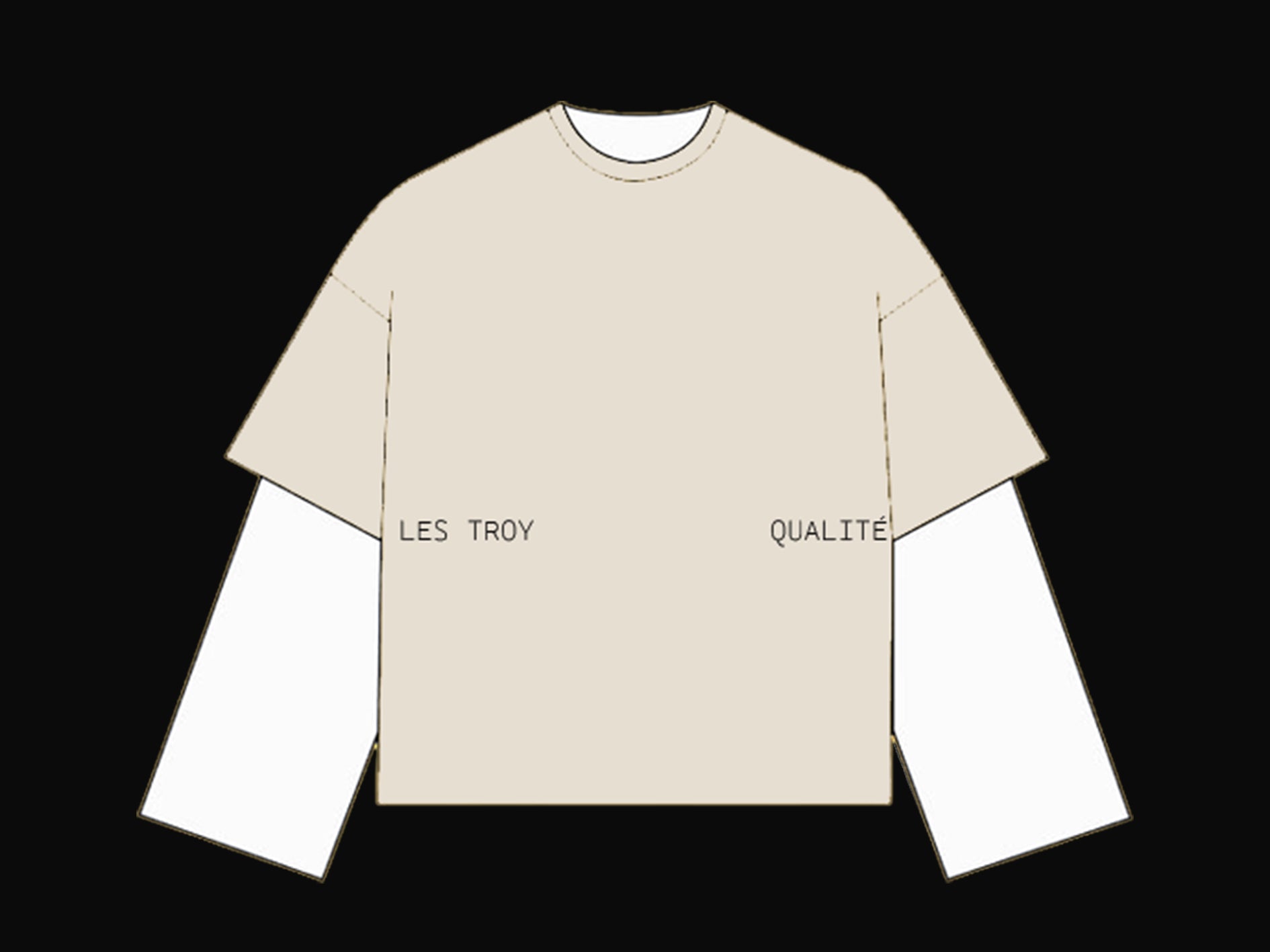 LES TROY Heavyweight Long Sleeve – BROKEN WHITE / WHITE